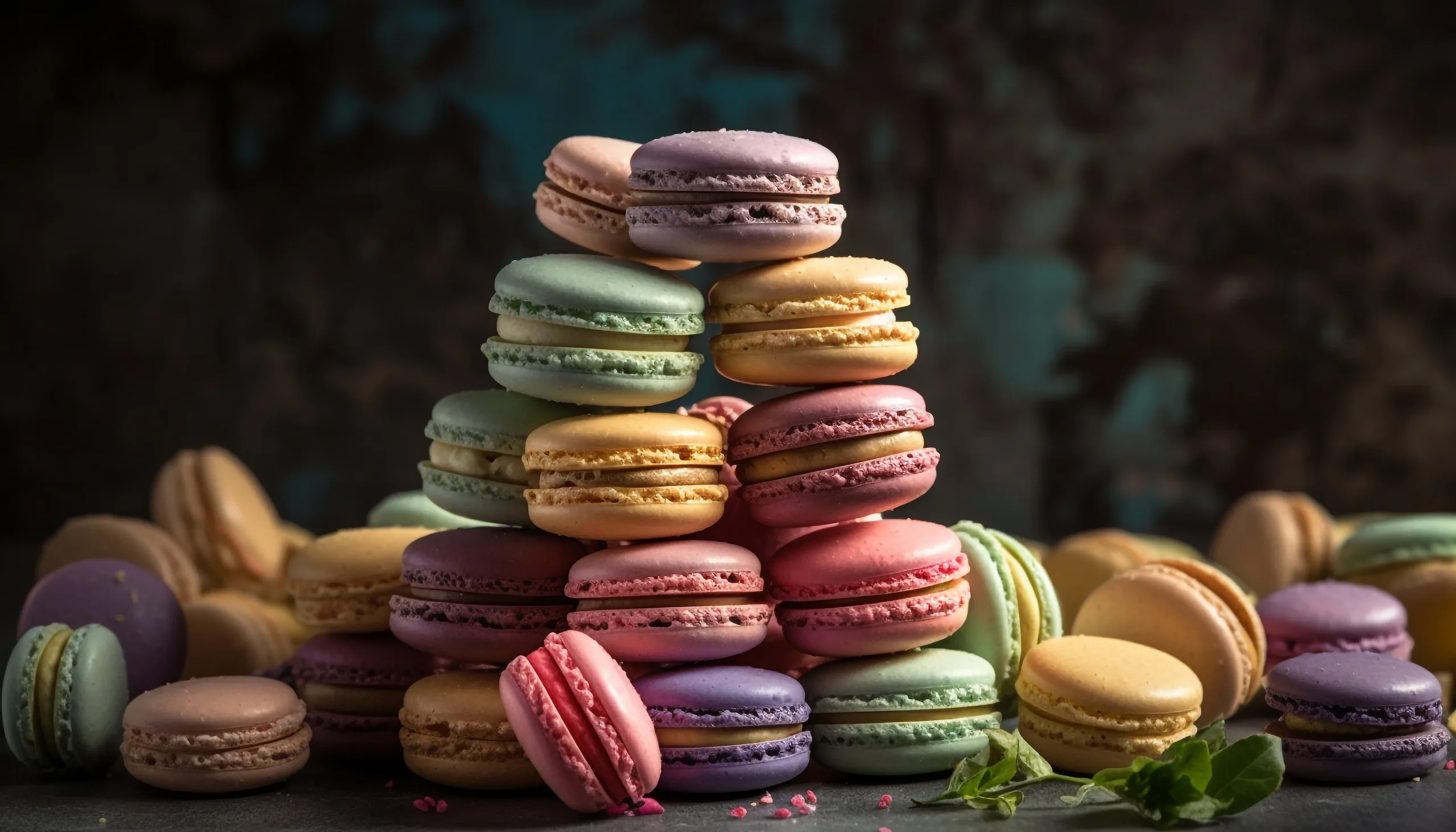 Delicious colorful macarons